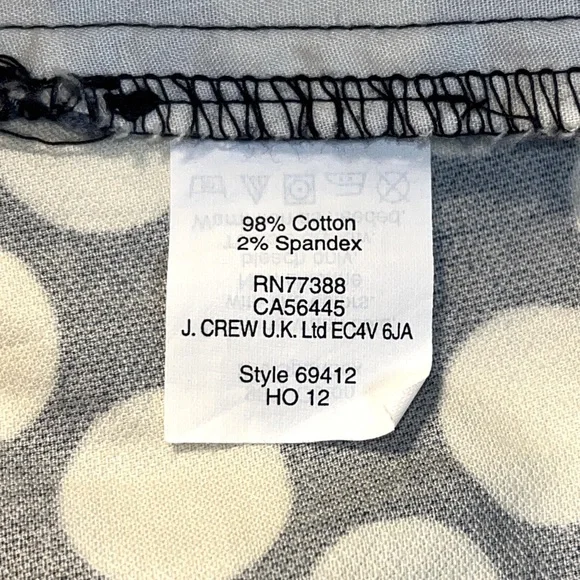 J. Crew “stretch” ankle pants, City Fit style, navy blue with white polka dots - Picture 10 of 11